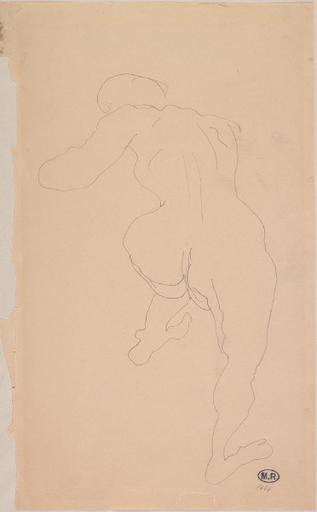FEMME NUE DE DOS, UNE JAMBE SOULEVEE_0