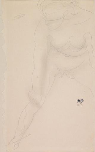 FEMME NUE DE FACE, PENCHEE, JAMBES ECARTEES_0