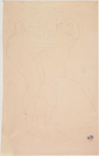 COUPLE SAPHIQUE : UNE FEMME SE PENCHE SUR UNE AUTRE AGENOUILLEE QUI L'ENLACE_0