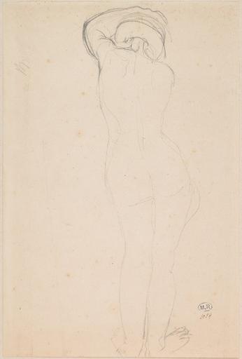 FEMME NUE DEBOUT, DE DOS, UN BRAS SUR LA TETE_0