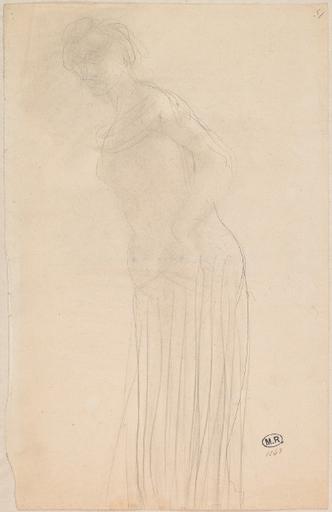 FEMME DRAPEE, DEBOUT, DE PROFIL VERS LA GAUCHE_0