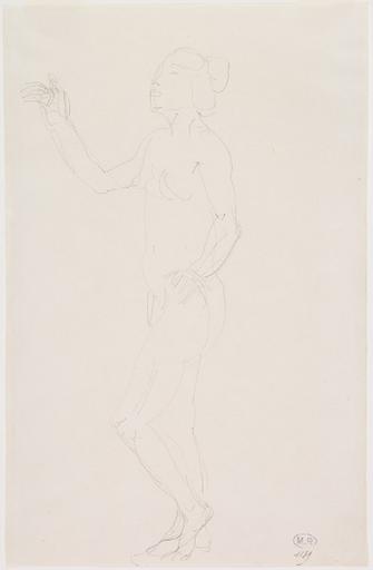 FEMME NUE DEBOUT AU BRAS DROIT LEVE, D'APRES HANAKO ? DANSEUSE JAPONAISE (1868-1945)_0