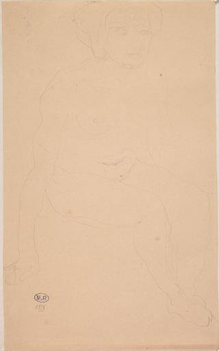 FEMME NUE ASSISE VERS LA DROITE_0