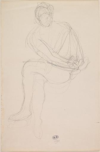 FEMME ASSISE VERS LA GAUCHE, BRAS ET JAMBES CROISES_0