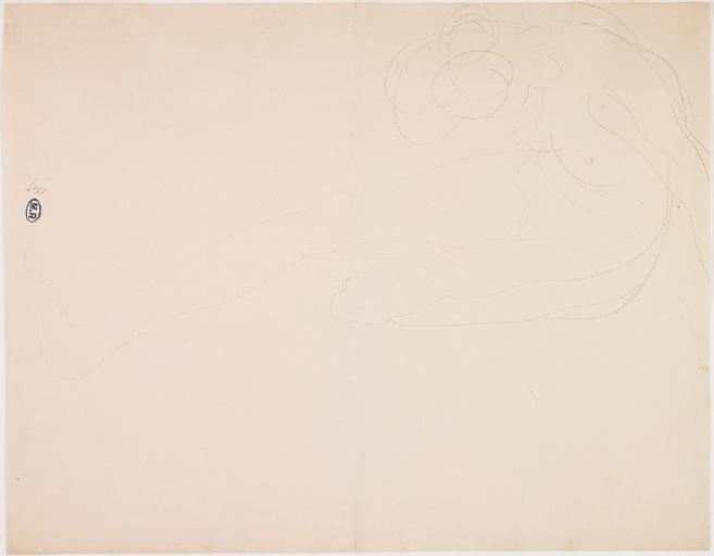 FEMME NUE ASSISE, PENCHEE VERS LA GAUCHE, UNE JAMBE REPLIEE_0