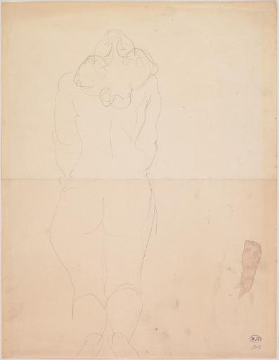 FEMME NUE DE DOS, AGENOUILLEE, LA TETE RENVERSEE_0