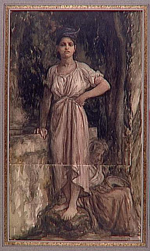 JEUNE FILLE A LA FONTAINE ET VIEILLE ACCROUPIE_0