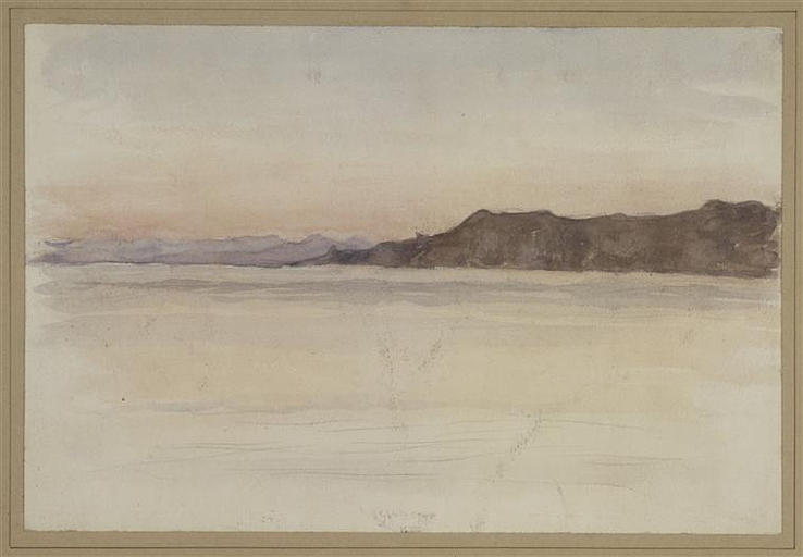 MARINE AU CIEL ROSE, Ernest Hébert, 1908 avant