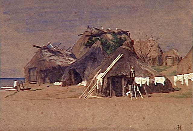 HUTTE DE PECHEURS SUR LA COTE_0