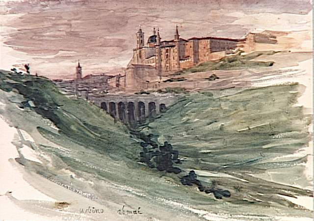 URBINO, PALAIS DUCAL ET VALLEE DE L'ADIGE, Ernest Hébert, 1908 avant