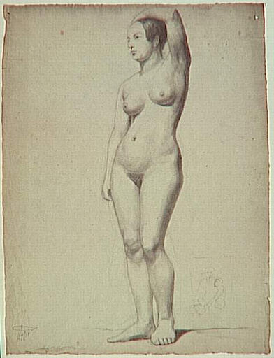ACADEMIE DE FEMME, REPRISE AU VERSO, DEUX PERSONNAGES, A LA FACE_0