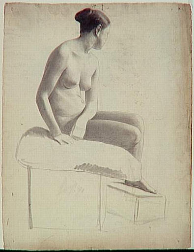 ACADEMIE DE FEMME, AU VERSO TETE D'HOMME_0