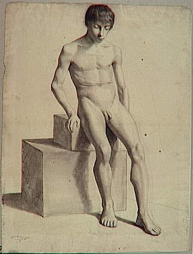 ACADEMIE D'HOMME, Ernest Hébert, 1834 entre,1839 et