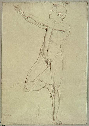 ACADEMIE D'HOMME A LA FACE ET AU VERSO, Ernest Hébert, 1834