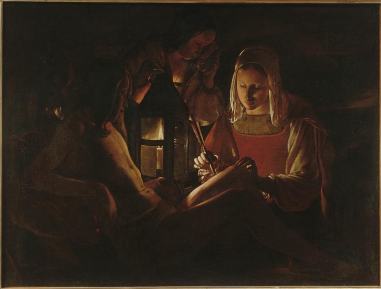 Saint Sébastien soigné par Irène à la lanterne, Жорж Дюмениль де Латур