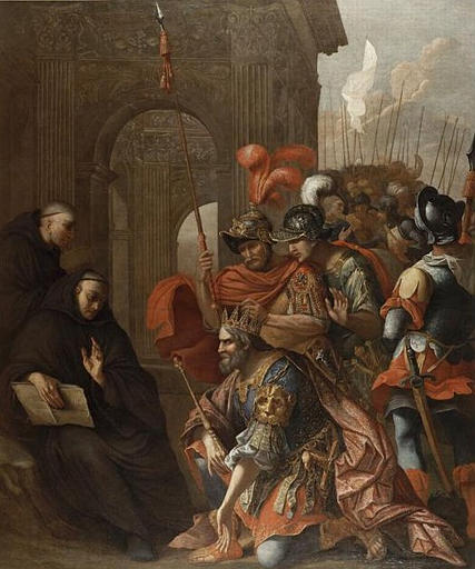 TOTILA, ROI DES OSTROGOTHS, VISITE SAINT BENOIT AU MONT CASSIN_0
