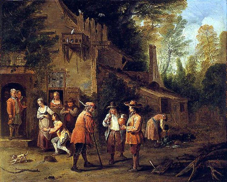 SCENE DANS UNE COUR D'AUBERGE_0