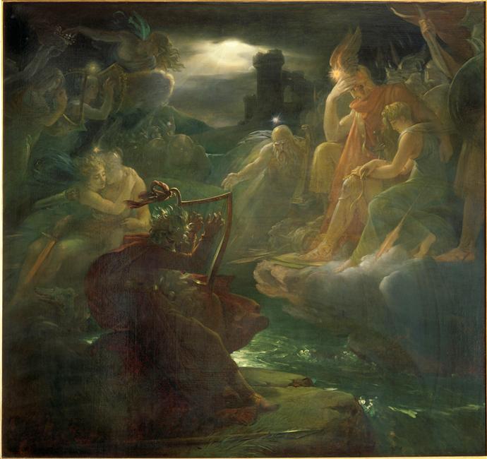 Ossian évoque les fantômes au son de la harpe sur les bords du Lora_0