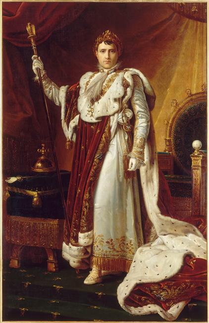 Portrait en pied de Napoléon Ier empereur des français, en costume du sacre, François Gérard, 1801 vers