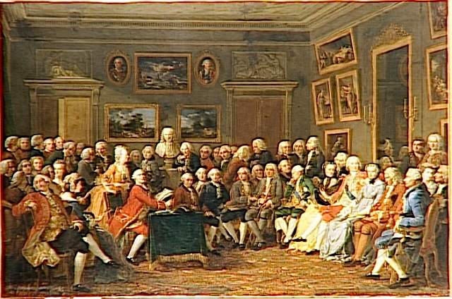 Lecture de la tragédie de l'orphelin de la Chine de Voltaire dans le salon de madame Geoffrin_0