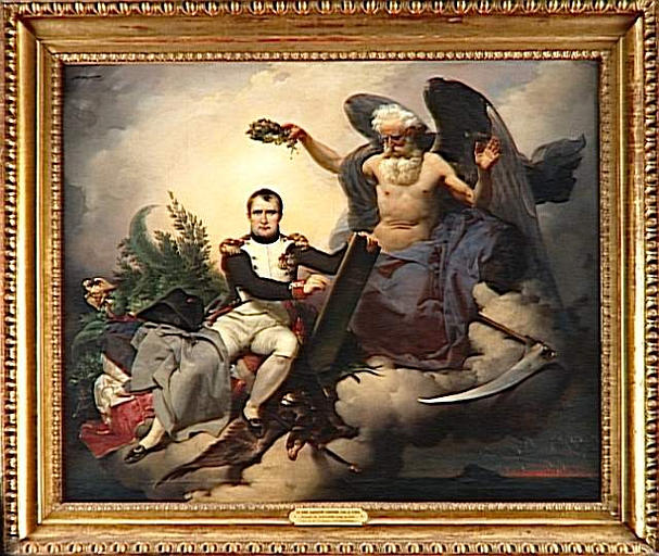 Napoléon, allégorie ; Napoléon Ier couronné par le Temps, écrit le Code Civil (autre titre)_0