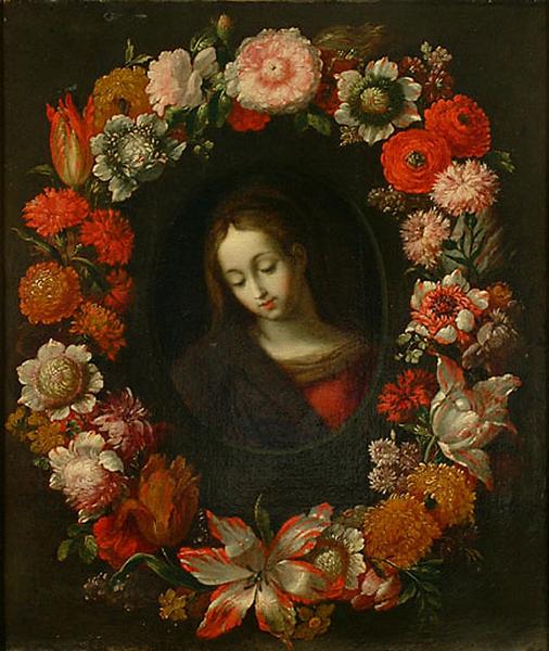 La Vierge dans une guirlande de fleurs_0