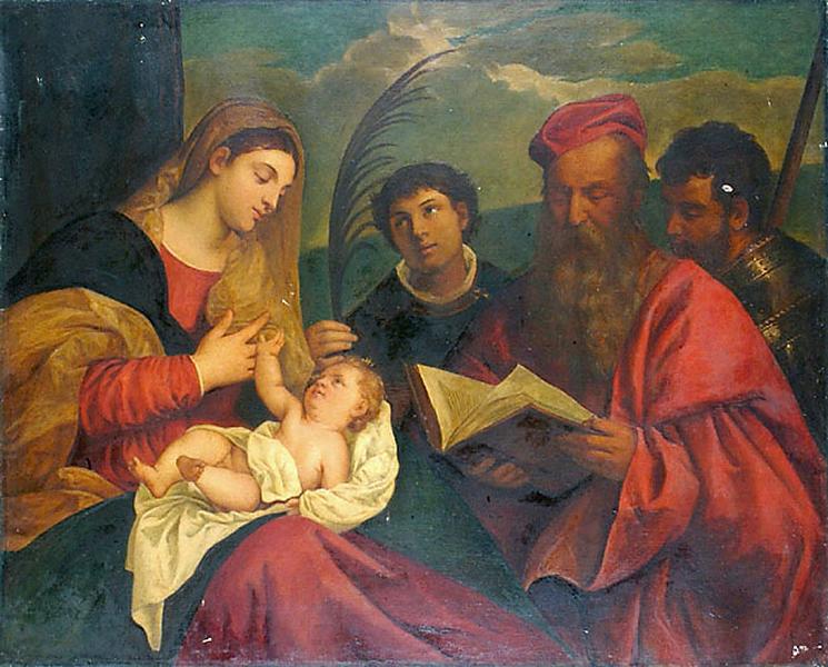 La Vierge et l'Enfant avec Saint Etienne, Saint Jérome et Saint Maurice_0