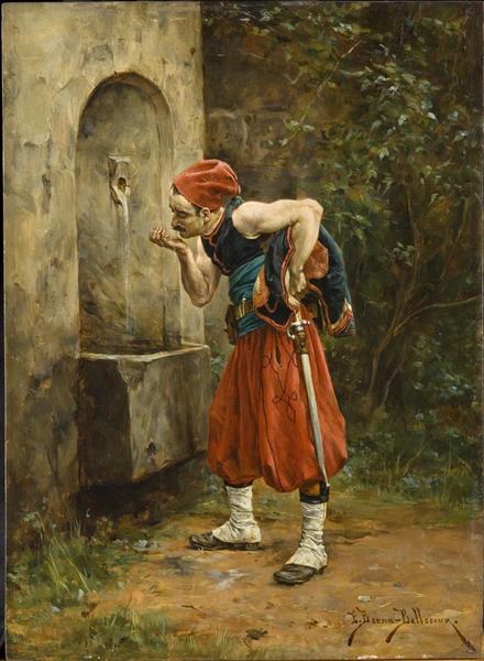 Zouave à la fontaine, Этьен Проспер Берн-Белькур, 1890