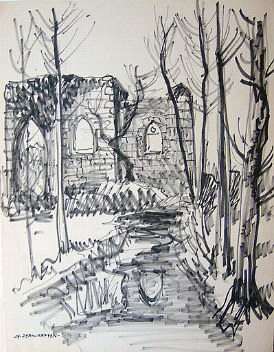 Saint André des Eaux : ruines en hiver [titre attribué]_0