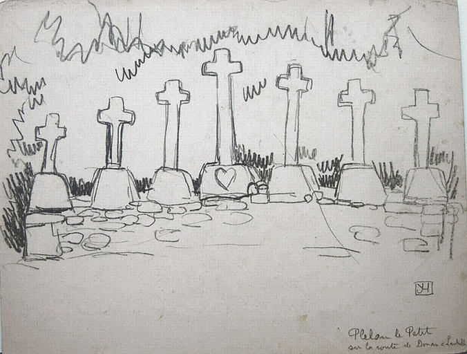 Les sept croix à Plélan le Petit (esquisse) [titre attribué]_0
