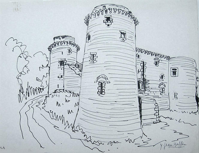 La Hunaudaye : ancien château fort (esquisse) [titre attribué]_0