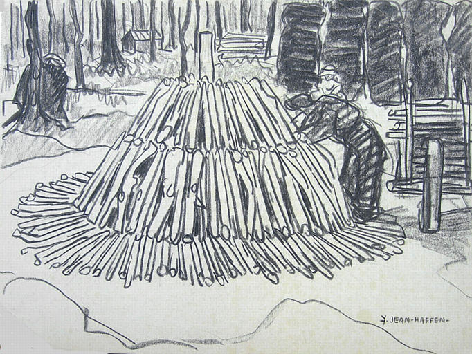 Meule de charbonnier dans la forêt [titre attribué]_0