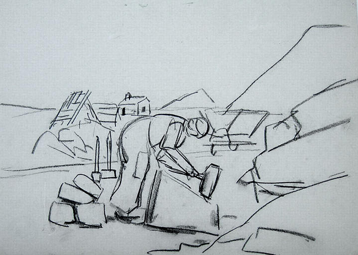 Tailleur de pierre sur la grève (étude) [titre attribué]_0