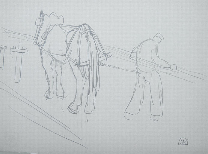 Cheval de cordier attelé (étude) [titre attribué]_0