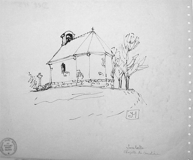 Lamballe : chapelle du cimetière (esquisse) [titre attribué]_0