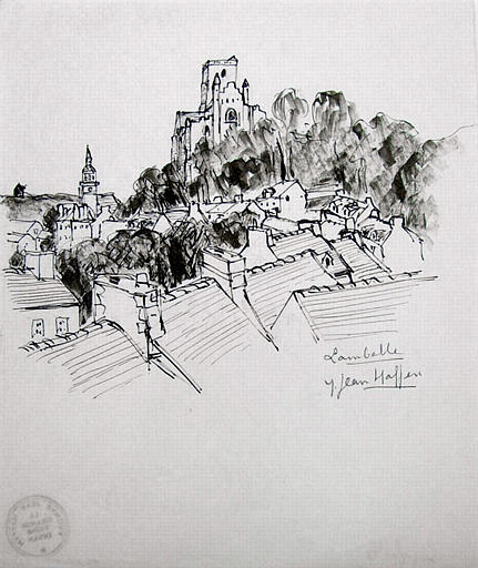 Lamballe : au pied de sa collégiale ( esquisse) [titre attribué]_0