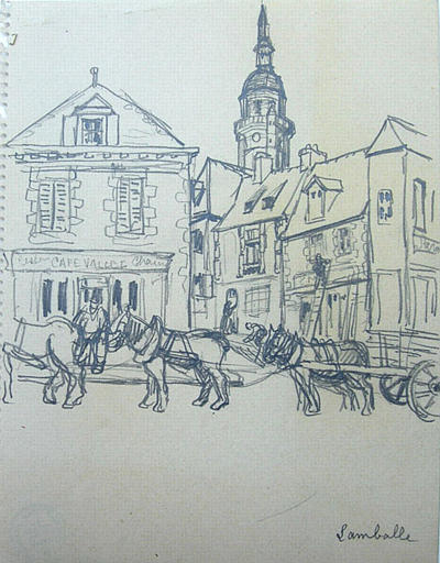 Lamballe : attelage (croquis) [titre attribué]_0
