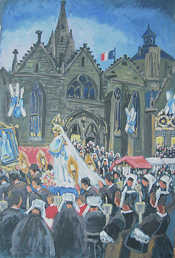 Guingamp, Pardon Notre-Dame : procession nocturne [titre attribué]_0
