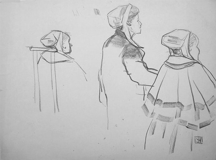 Têtes de bretonnes (étude) [titre attribué]_0