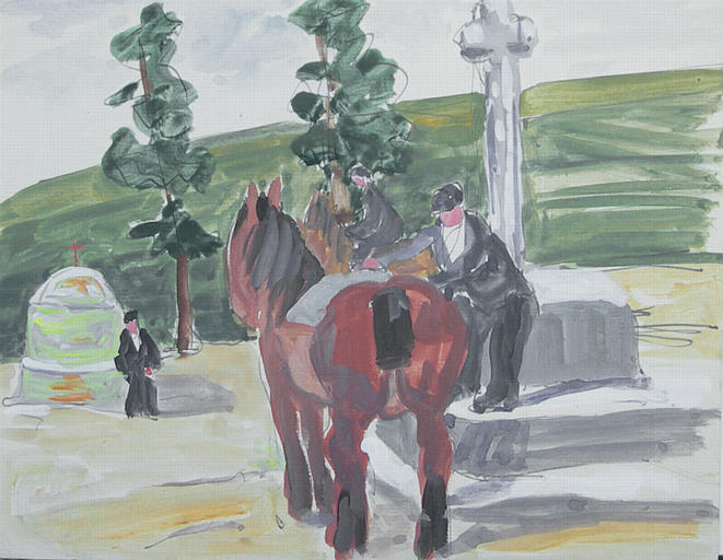 Chevaux et calvaire [titre attribué]_0