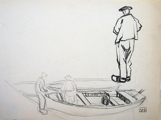 Concarneau : barques et pêcheurs (croquis) [titre attribué]_0