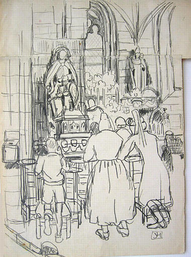 Locronan : prière à St Ronan (esquisse) [titre attribué]_0