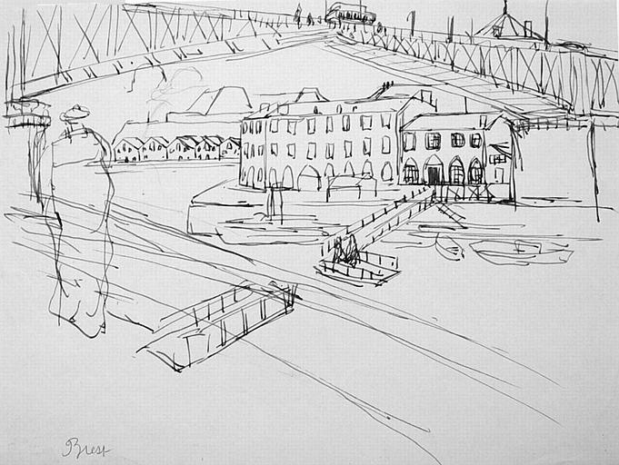 Brest : vue du port (esquisse) [titre attribué]_0