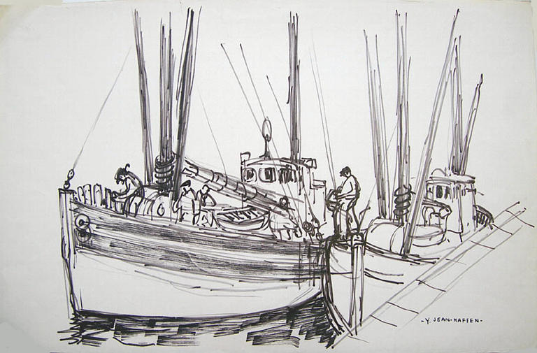 Camaret : deux thoniers à quai [titre attribué]_0