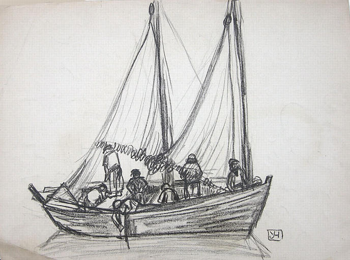 Les pêcheurs en mer (recto, verso) [titre attribué]_0