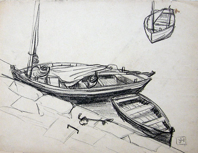 Barque bâchée (étude) [titre attribué]_0
