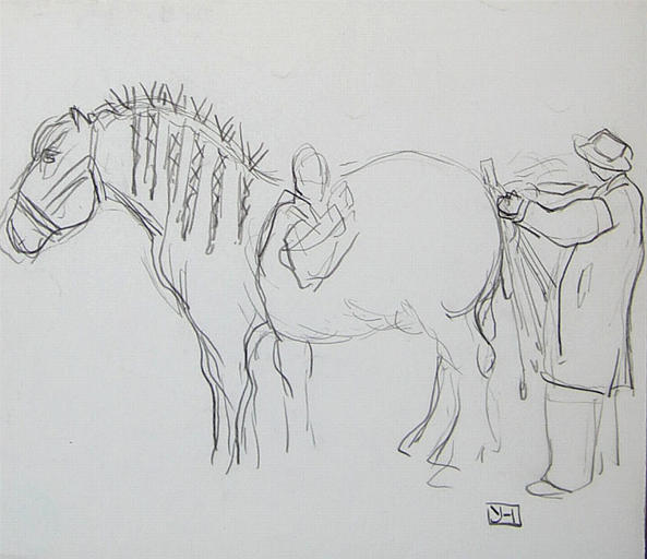 Le cheval paré (esquisse) [titre attribué]_0