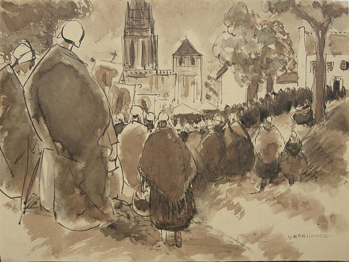 Le Folgoët : vers l'église [titre attribué]_0