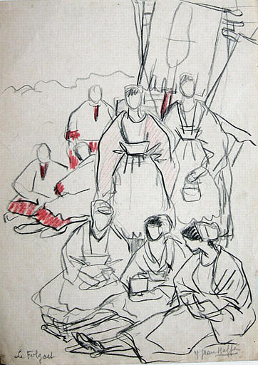 Femmes et enfants de choeur (esquisse) [titre attribué]_0