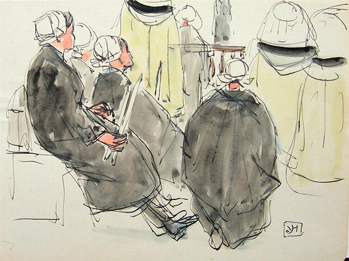 Le Folgoët : pendant l'office (étude de costume) [titre attribué]_0